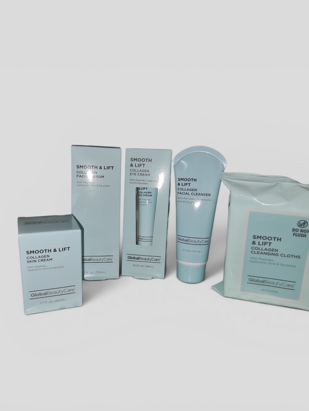 Smooth & Lift Collagen Skincare Set - Light Aqua 5-Piece Set